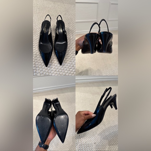 Saint Laurent Patent Leather Slingback Pumps - Picture 2 of 4